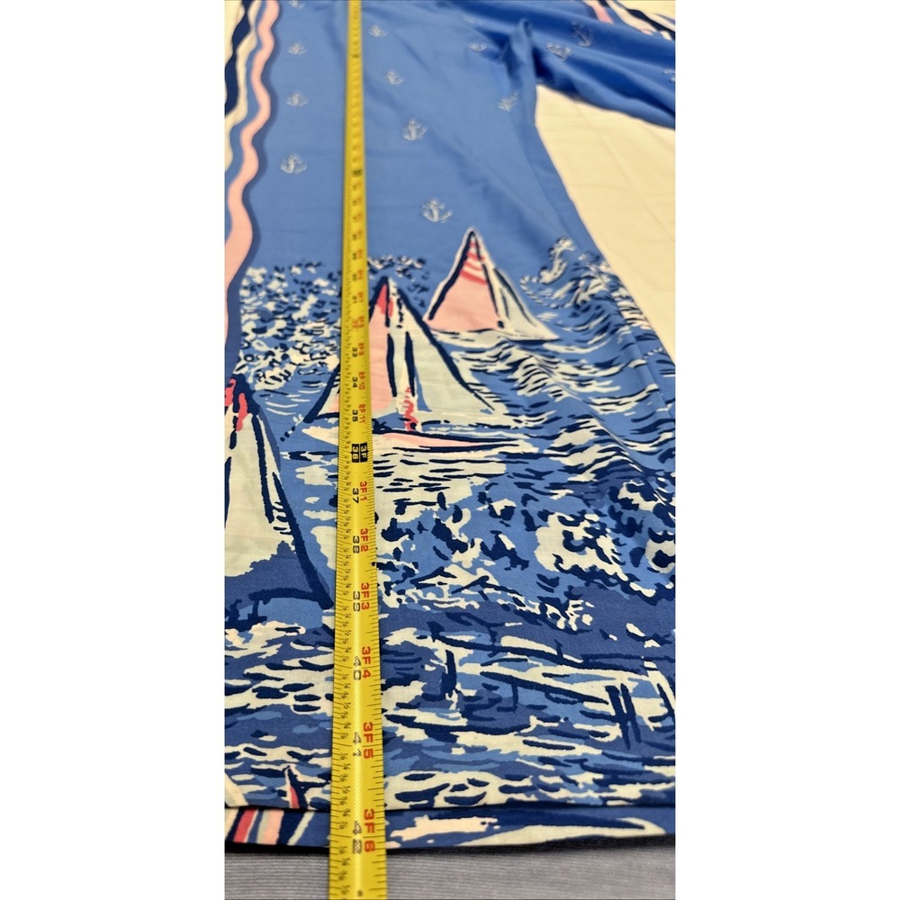Lilly Pulitzer Size XL Bal Harbour Palazzo Pants Lunar Blue A Lil Nauti Engineer - Picture 10 of 13